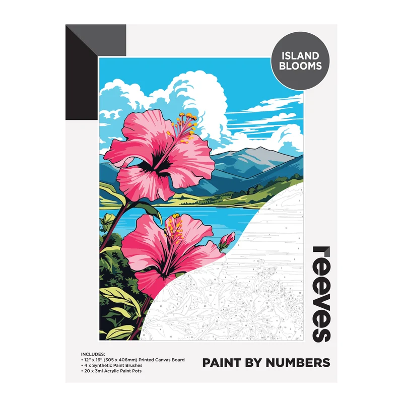 Reeves Paint by Numbers 12x16 inch - Island Blooms