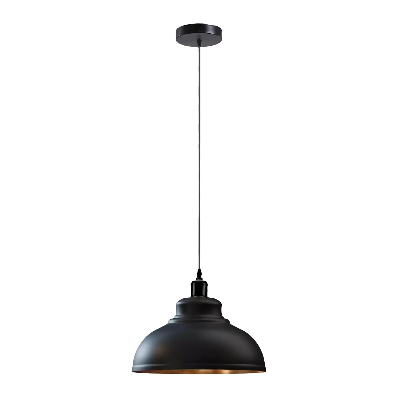 Retro Pendelleuchte Schwarz & Gold E27 LEDSONE ~3878