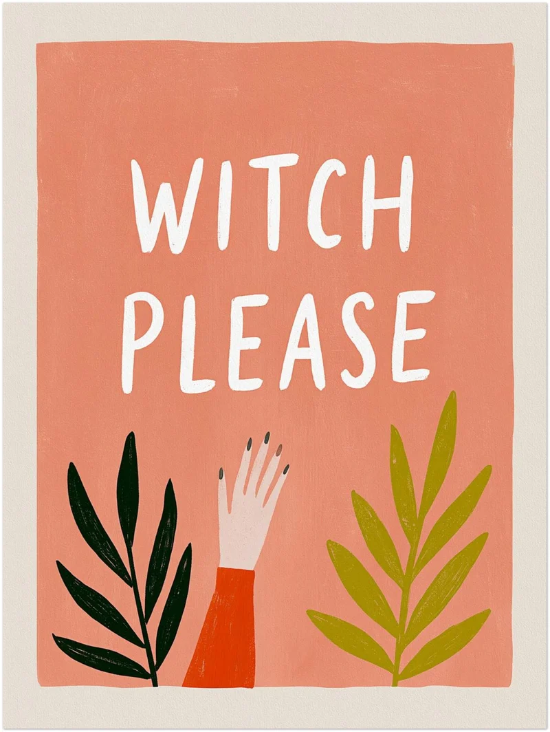 Witch Please Handgeste Poster