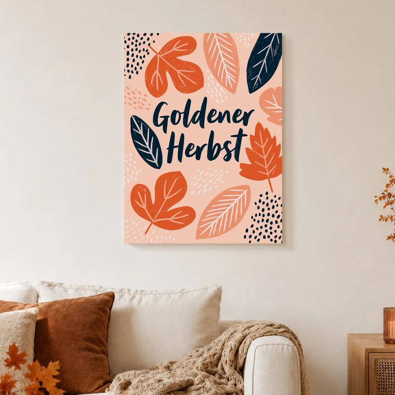 Goldener Herbst Blätterreigen Leinwand