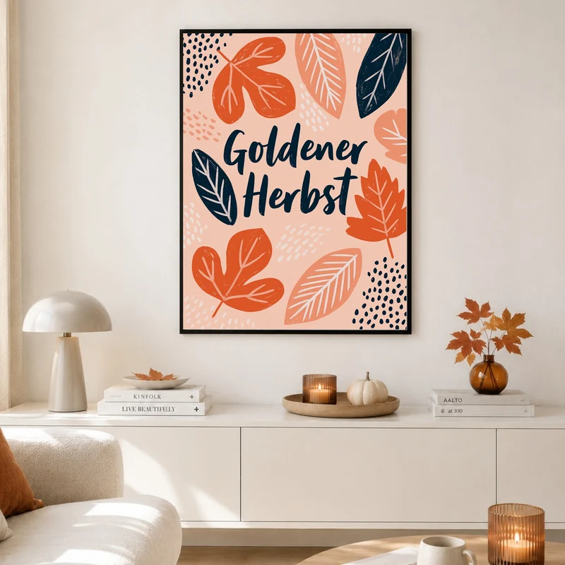 Goldener Herbst Blätterreigen Poster