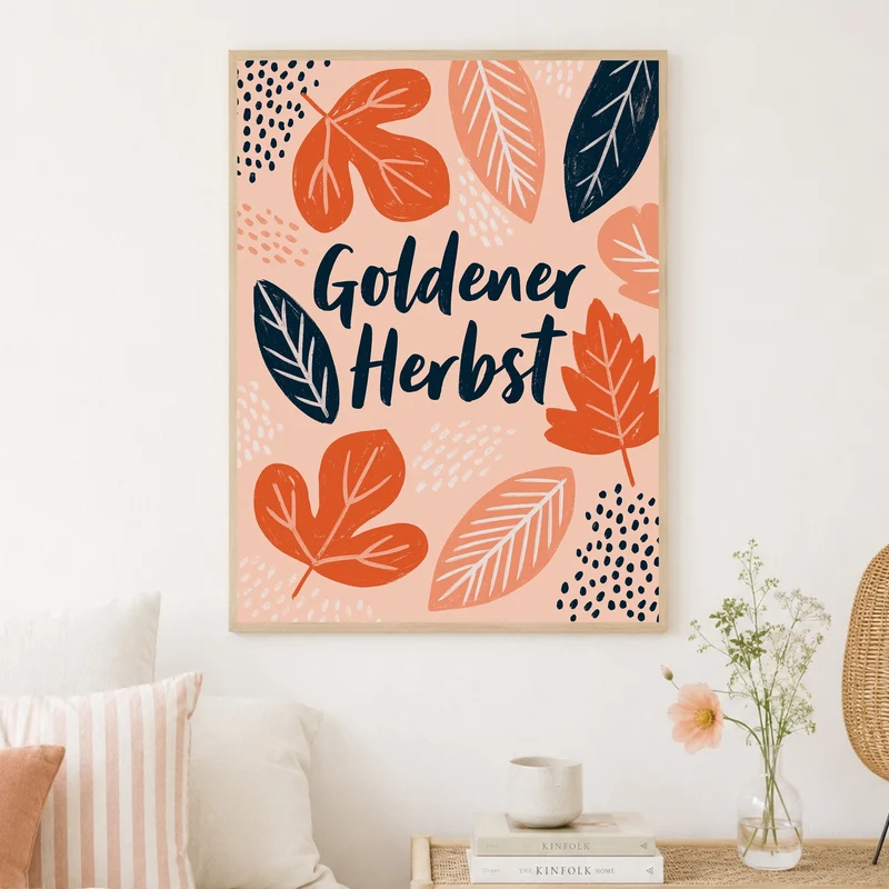Goldener Herbst Blätterreigen Poster