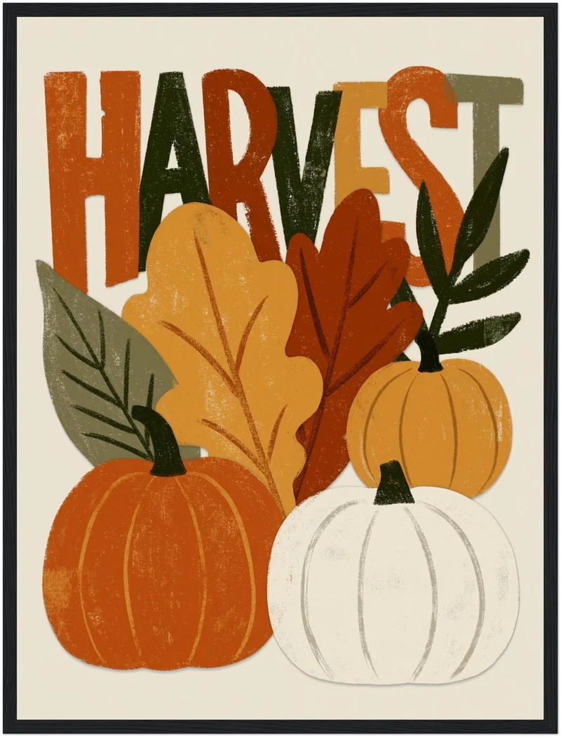 Herbsternte in Retro-Farben Poster
