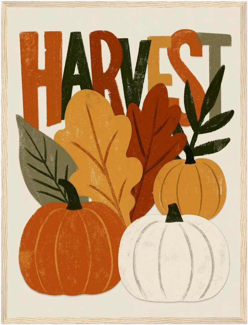Herbsternte in Retro-Farben Poster