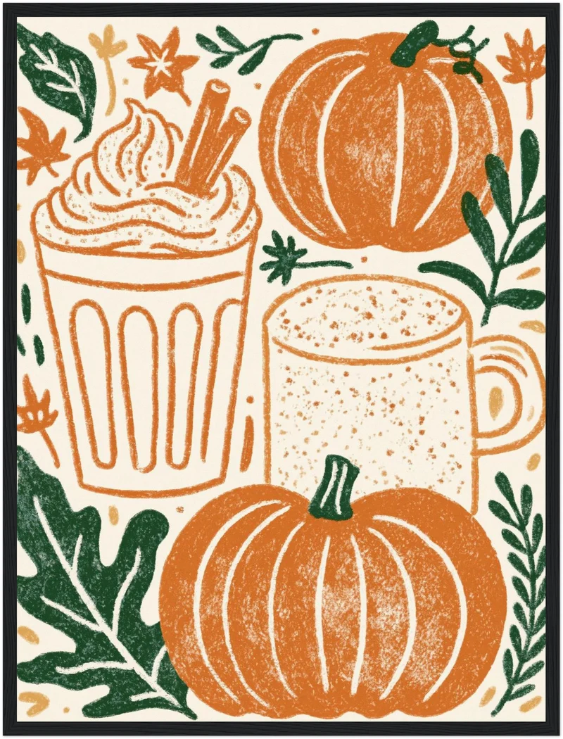 Herbstlicher Kürbis-Latte Poster