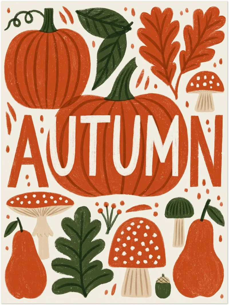 Herbstliche Ernte im Retro-Stil Leinwand