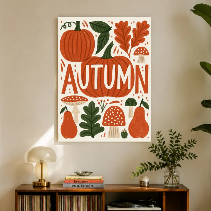 Herbstliche Ernte im Retro-Stil Leinwand