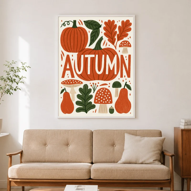 Herbstliche Ernte im Retro-Stil Poster