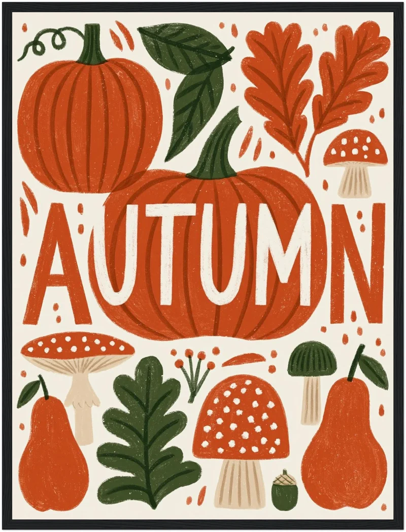 Herbstliche Ernte im Retro-Stil Poster
