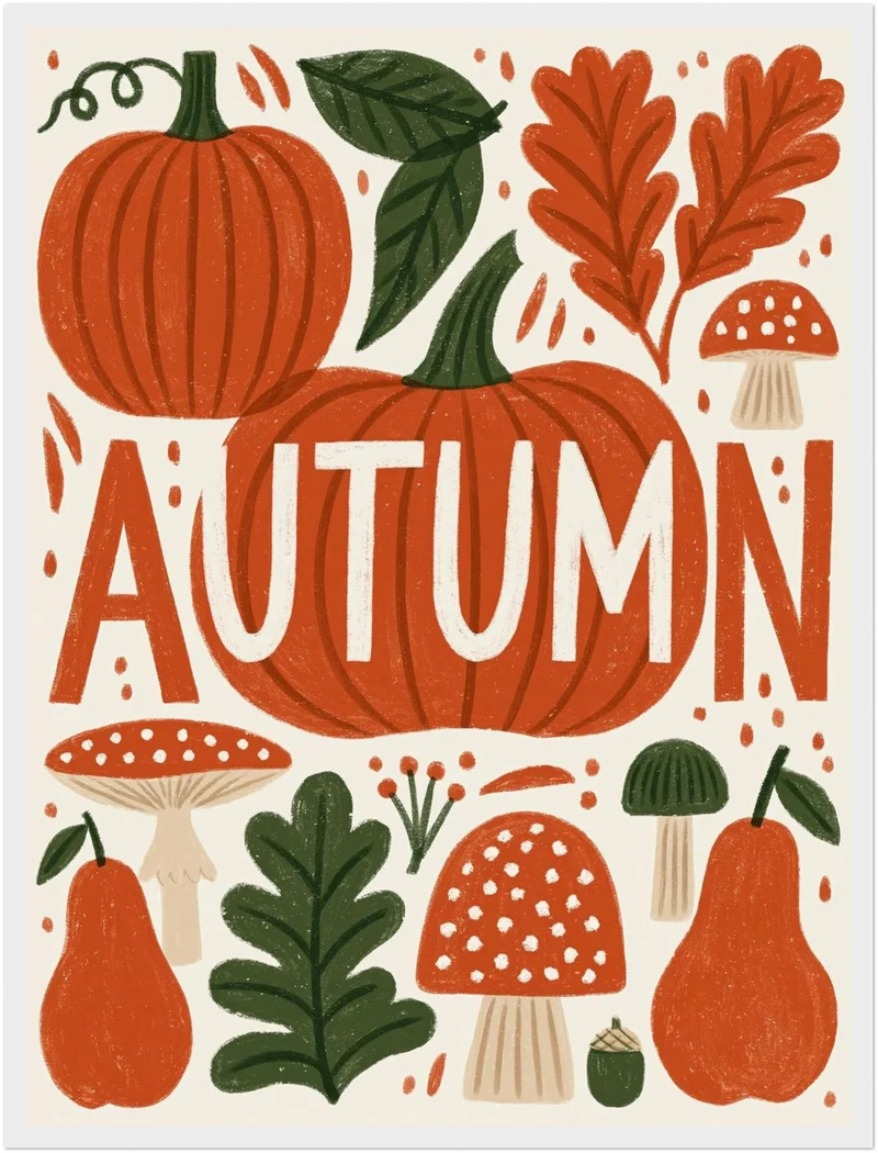 Herbstliche Ernte im Retro-Stil Poster