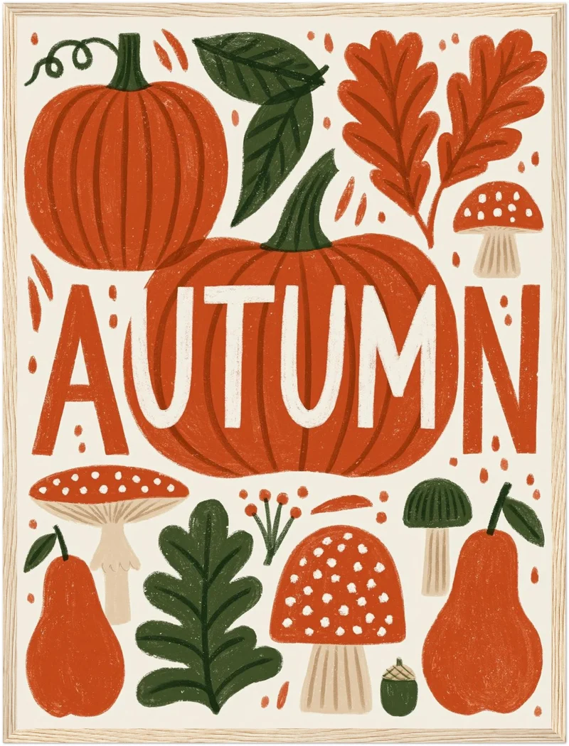 Herbstliche Ernte im Retro-Stil Poster