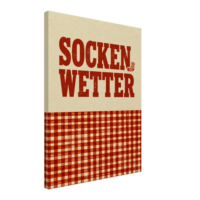 Sockenwetter Retro Karomuster Leinwand