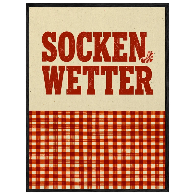 Sockenwetter Retro Karomuster Leinwand