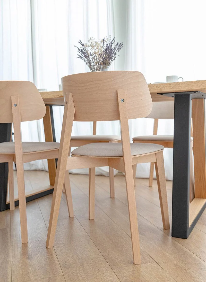 Esszimmerstuhl aus Massivholz | Minimalistischer Polsterstuhl Como