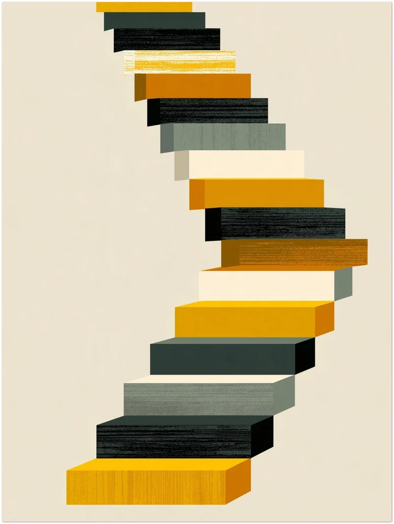 Geschwungene Treppe Retro Leinwand