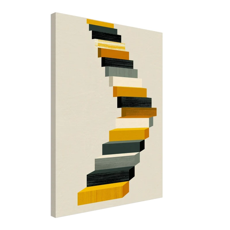 Geschwungene Treppe Retro Leinwand