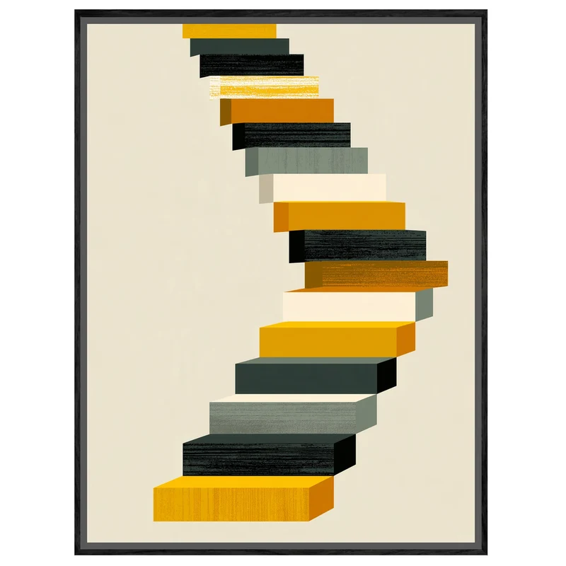 Geschwungene Treppe Retro Leinwand