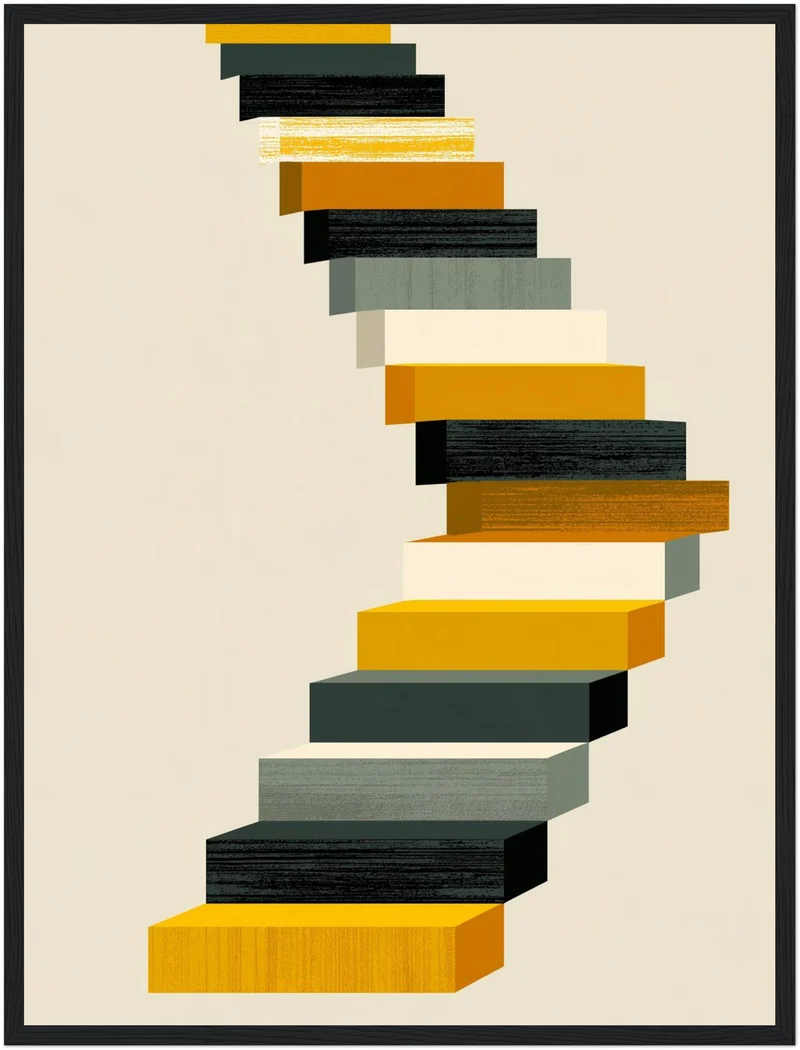 Geschwungene Treppe Retro Poster