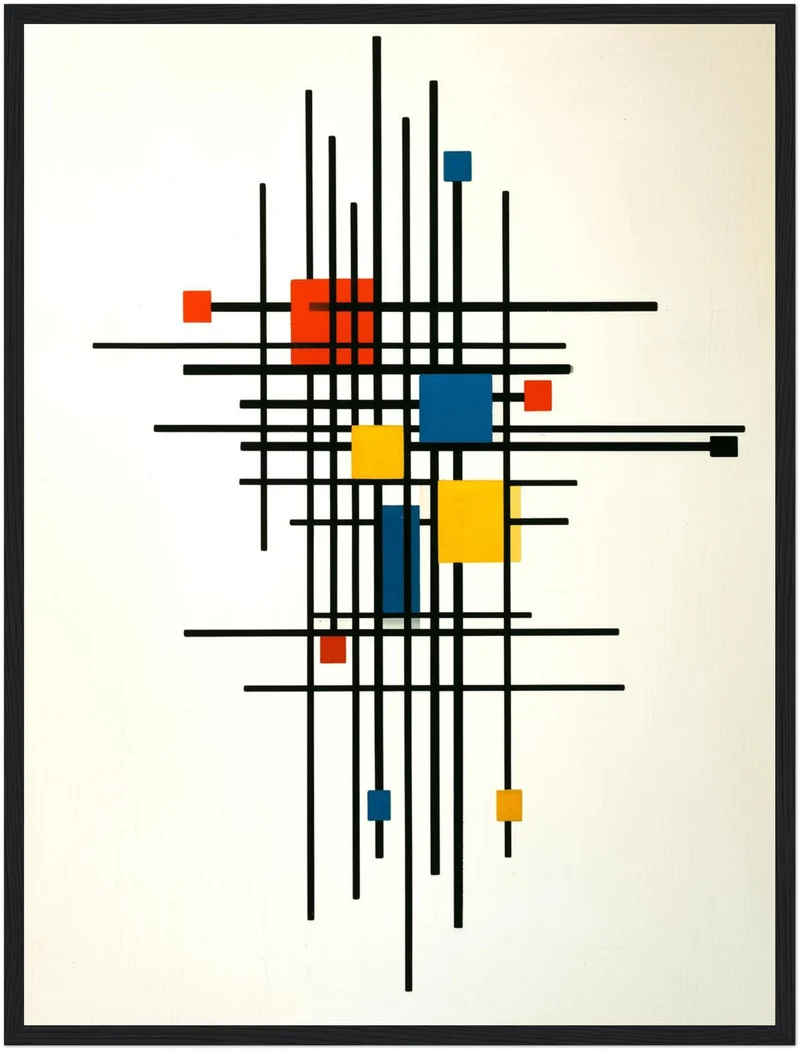 Rotes Blau im Raster Poster