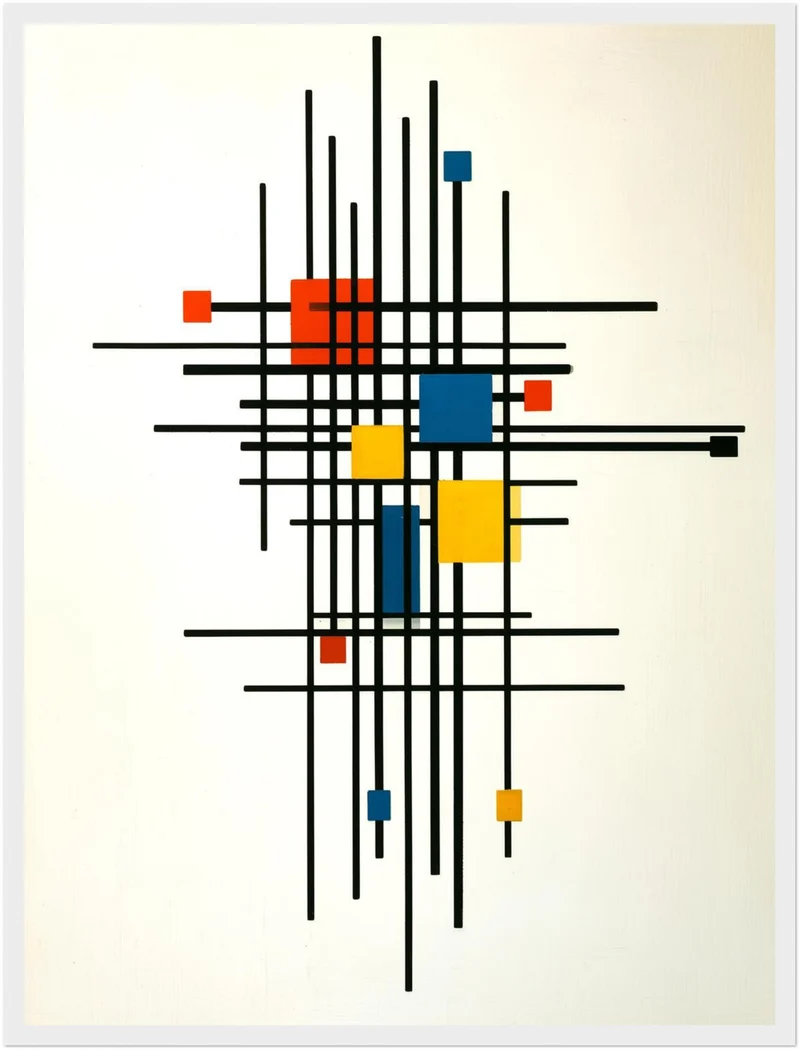 Rotes Blau im Raster Poster