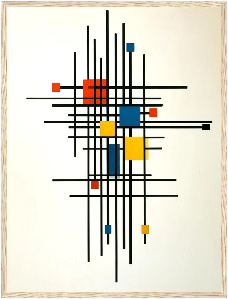 Rotes Blau im Raster Poster