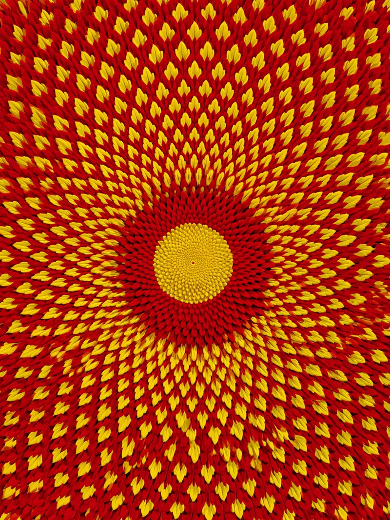 Goldenes Blütenrad psychedelisch Leinwand