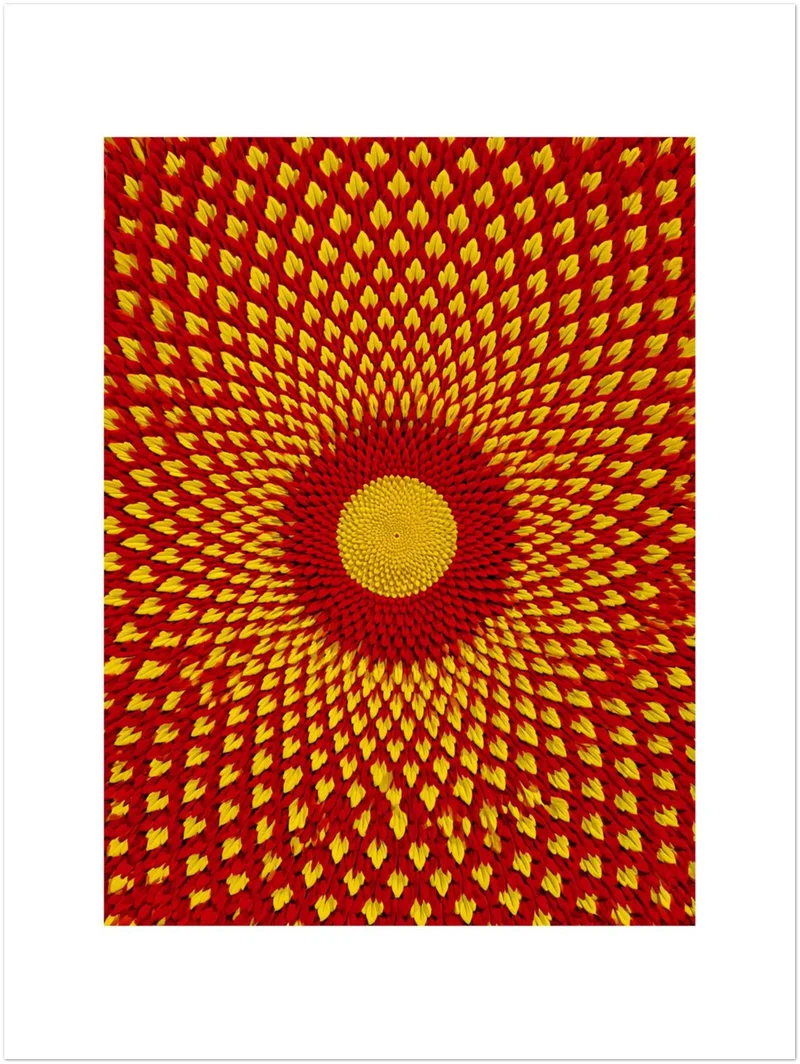 Goldenes Blütenrad psychedelisch Leinwand