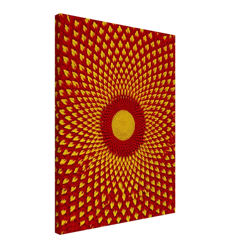 Goldenes Blütenrad psychedelisch Leinwand
