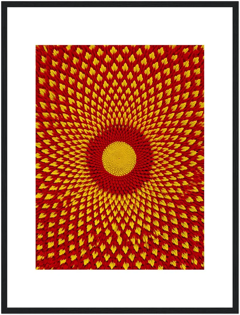 Goldenes Blütenrad psychedelisch Poster