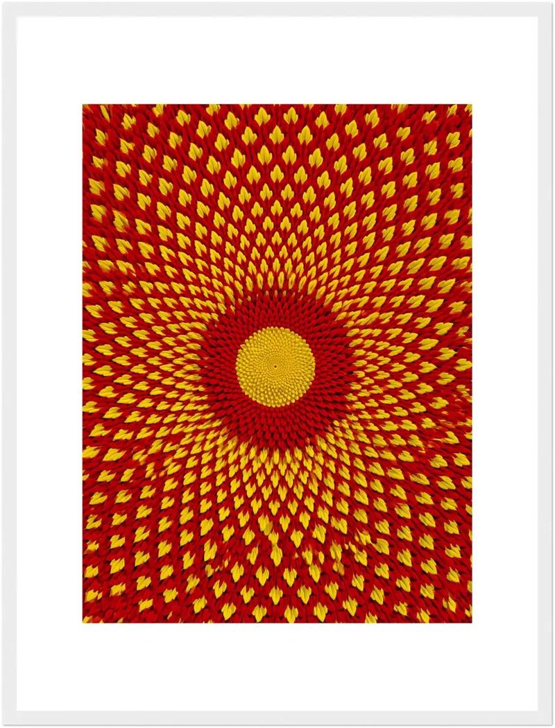 Goldenes Blütenrad psychedelisch Poster