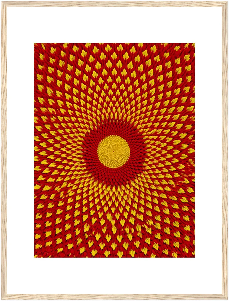 Goldenes Blütenrad psychedelisch Poster