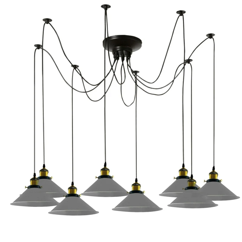 LEDSONE Spinnenlampe Pendelleuchte 1 - 8 Wege Grau ~3949