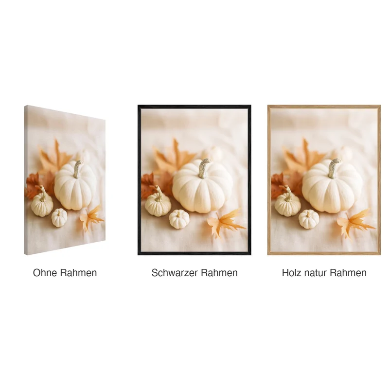 Kürbis Leinwand Set – Herbst Aquarell (2er)