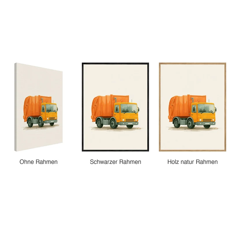 Fahrzeuge Leinwand Set – Kinderzimmer (3er)