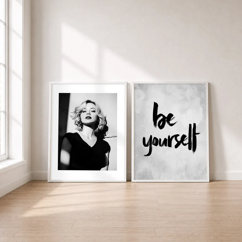 Statement Leinwand Set – Frau & Be Yourself (2er)