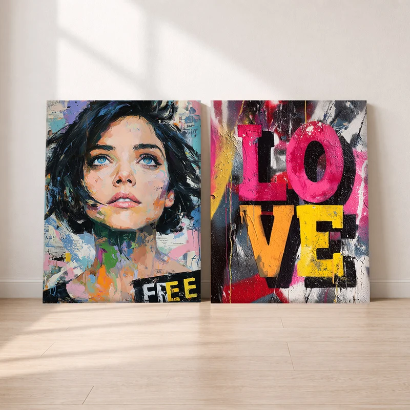 Pop-Art Street Leinwand Set