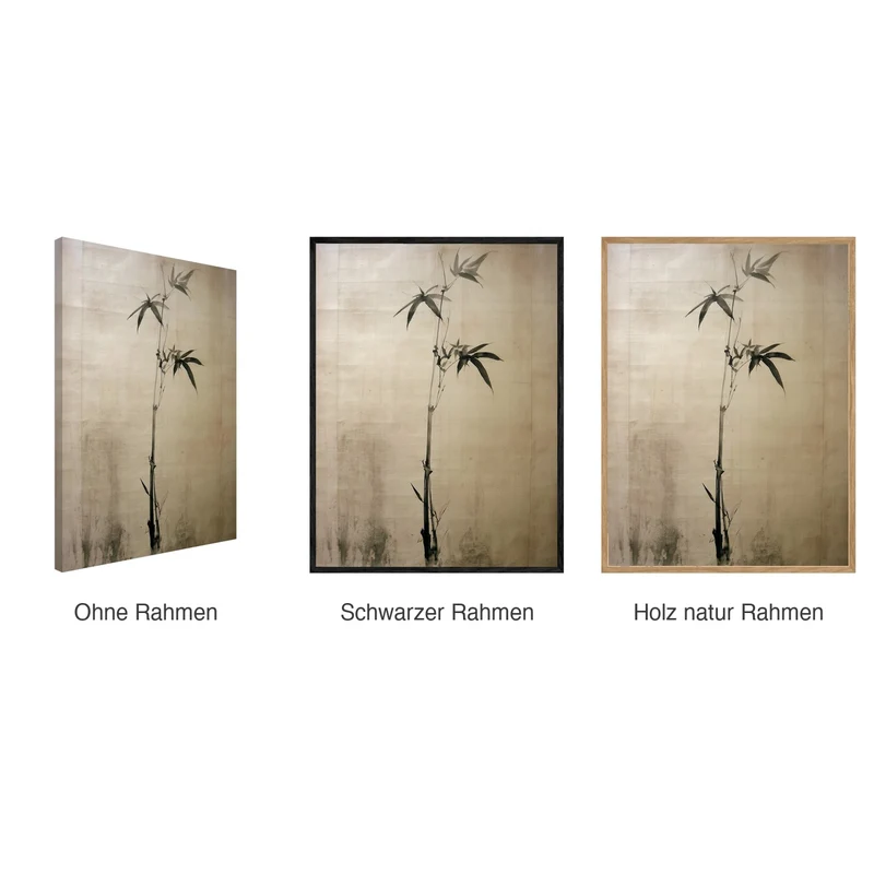 Japandi Leinwand Set – Bambus & Möwe (2er)