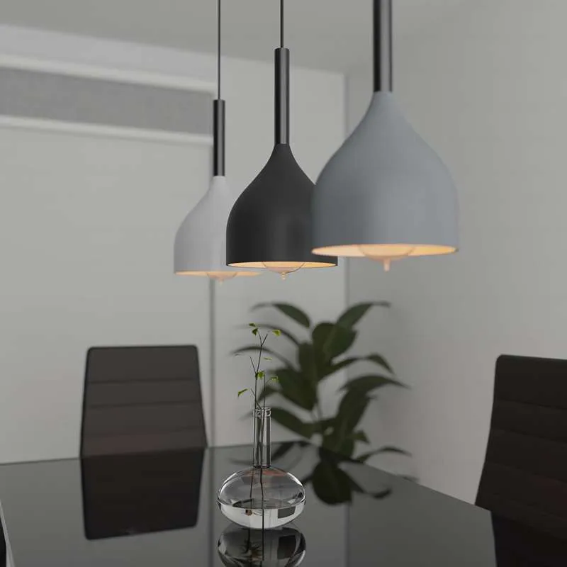 Matte 3-flammige Pendelleuchte Metall | Nordische Hängelampe Esstisch E27 ~3790