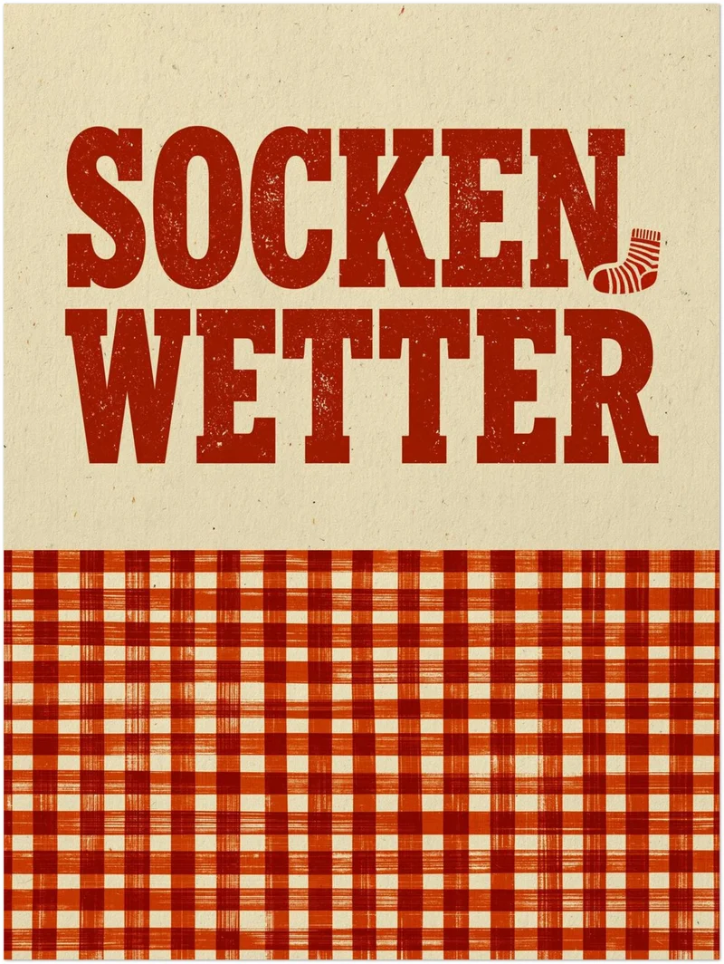 Sockenwetter Retro Karomuster Poster