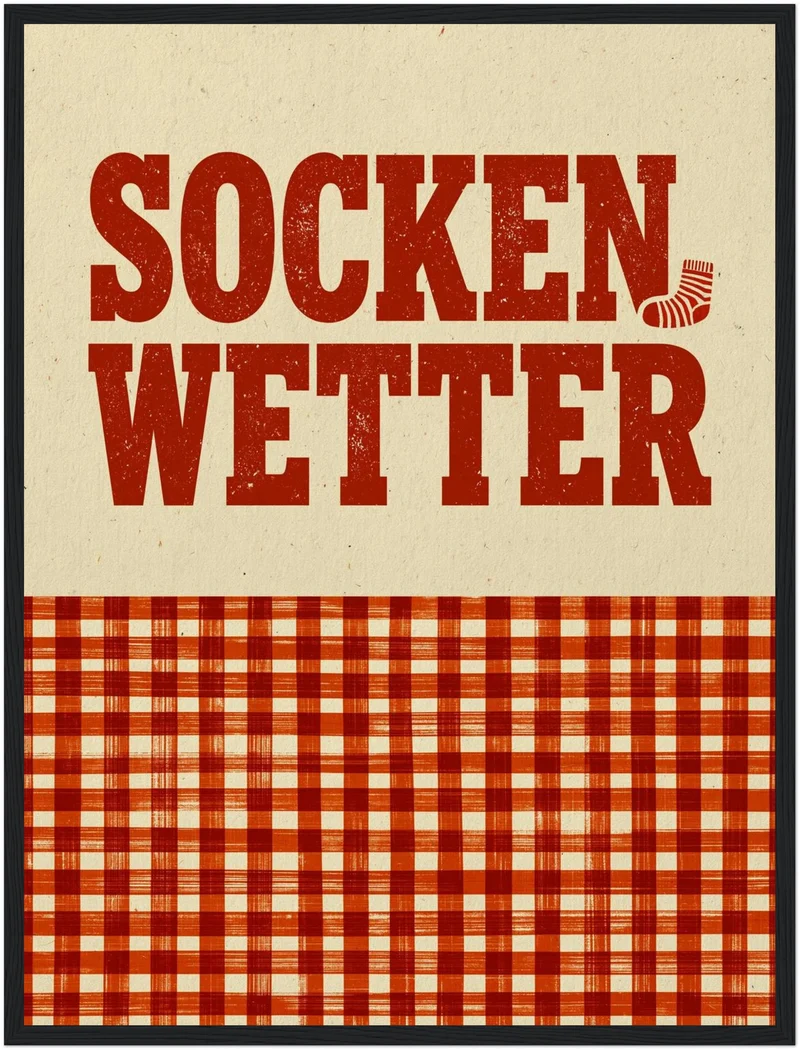 Sockenwetter Retro Karomuster Poster