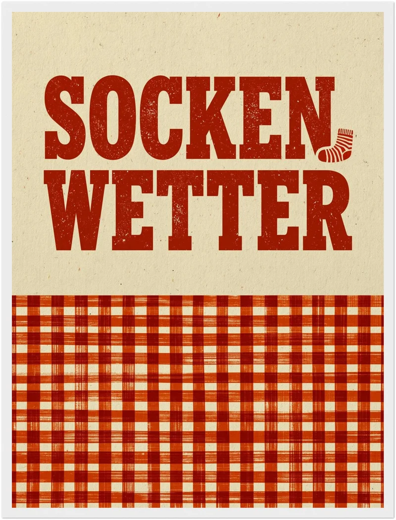 Sockenwetter Retro Karomuster Poster