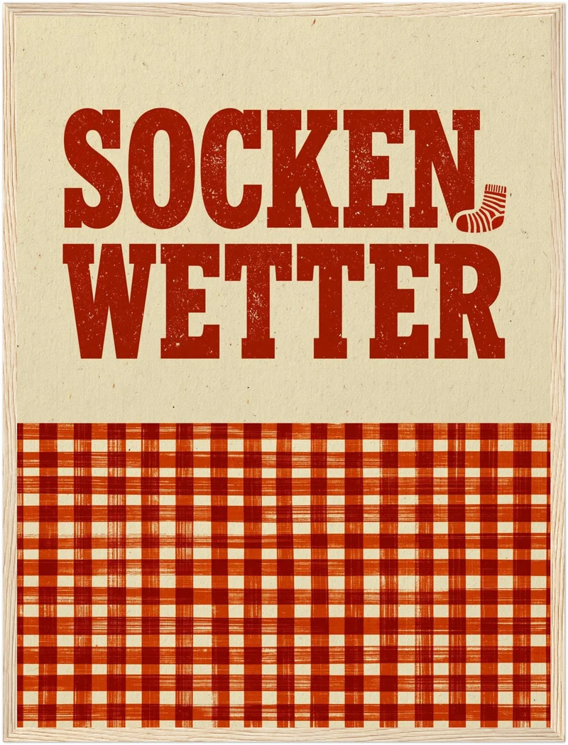 Sockenwetter Retro Karomuster Poster