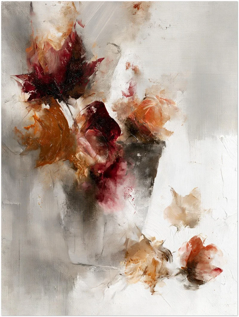 Herbstblumen Ölgemälde Poster