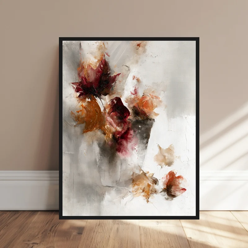 Herbstblumen Ölgemälde Poster