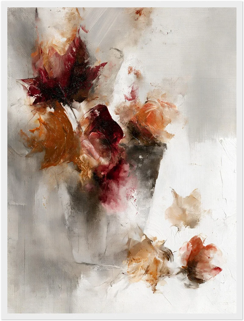 Herbstblumen Ölgemälde Poster