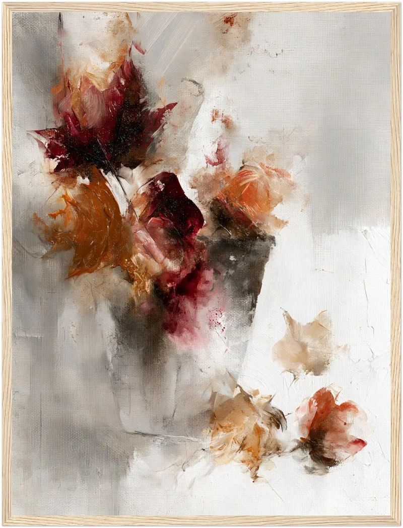 Herbstblumen Ölgemälde Poster