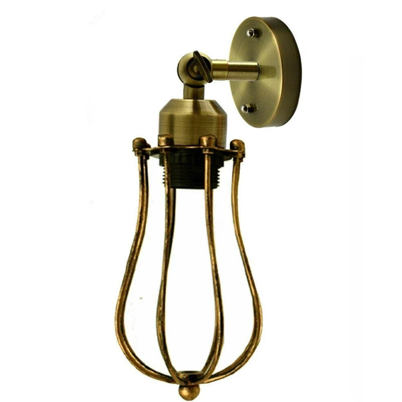 Vintage Wandleuchte E27 Industrie Wandlampe Drahtkorb ~3818