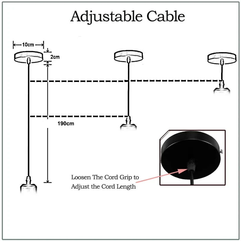 Pendelleuchte E27 Messing Gelb mit Schwarz 2m Kabel Halter ~3988