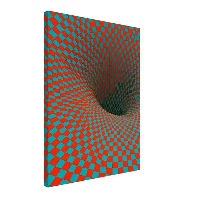 Psychedelic Leinwand Set – Spirale & Schachbrett (3er)