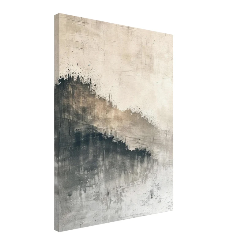 Abstrakte Landschaft Leinwand Set – Grau & Braun (2er)